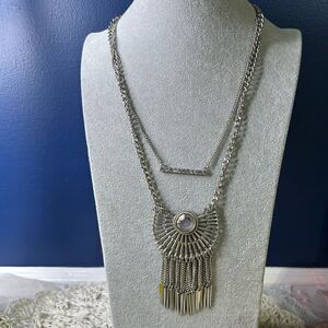 Silvertone Southwest Style Layered Necklace